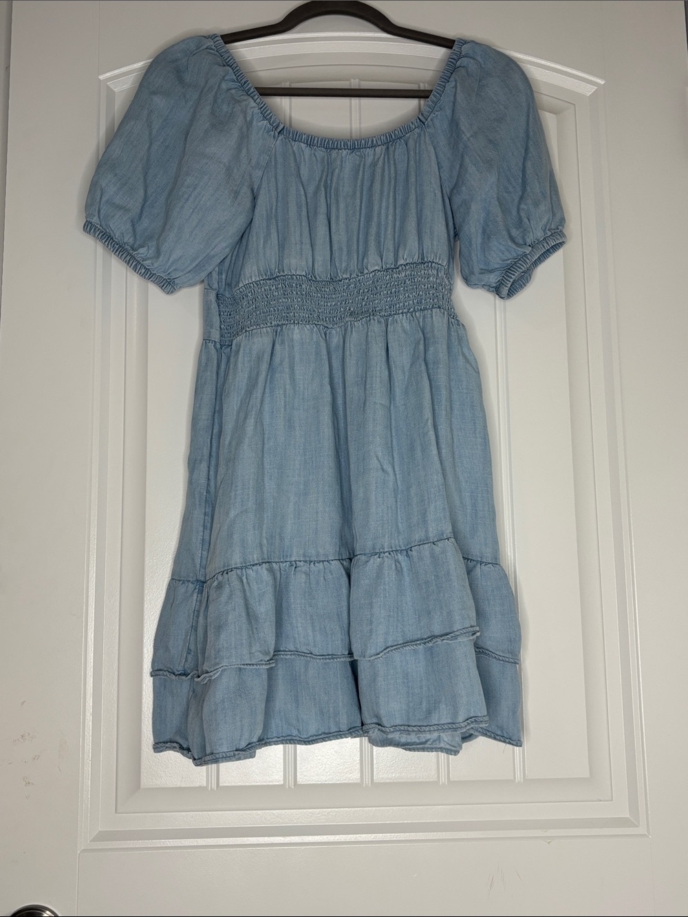 LC Lauren Conrad Light Blue Tiered Mini Dress - Picture 4 of 4